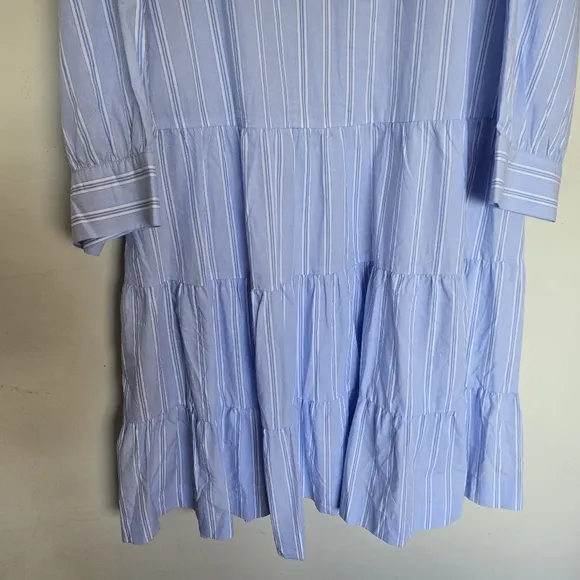 Refinity Rylee Pinstripe Shirt Dress Women's 22 Preppy Coastal Summer Minimalist