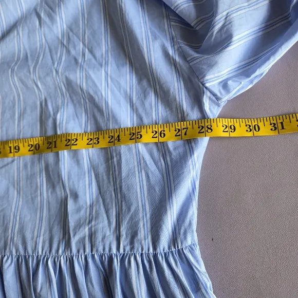 Refinity Rylee Pinstripe Shirt Dress Women's 22 Preppy Coastal Summer Minimalist