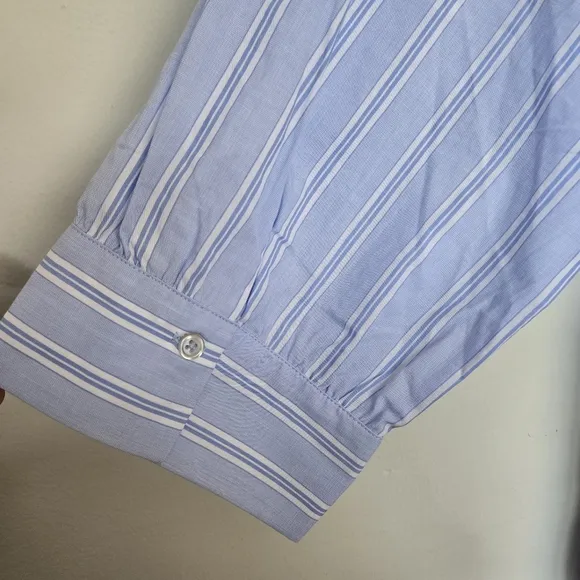 Refinity Rylee Pinstripe Shirt Dress Women's 22 Preppy Coastal Summer Minimalist