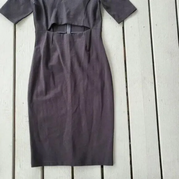 Reformation Black Cutout Evita Midi Sheath Dress Short Sleeve Size 8 Minimalist