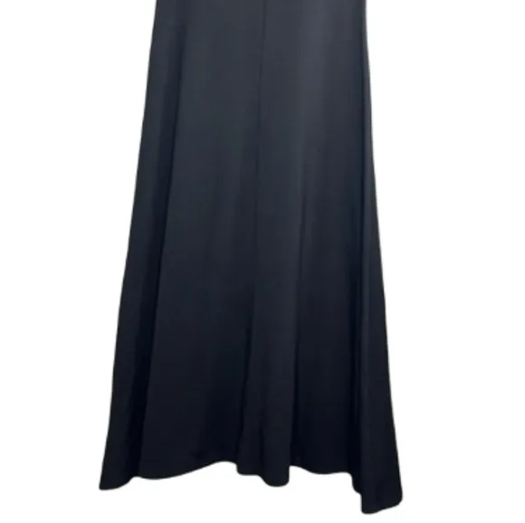 Reformation Black Minimalist Soft Jersey knit Short-sleeve Midi A-Line Dress