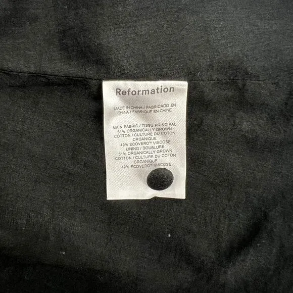Reformation Black Rishi Dress Size 8