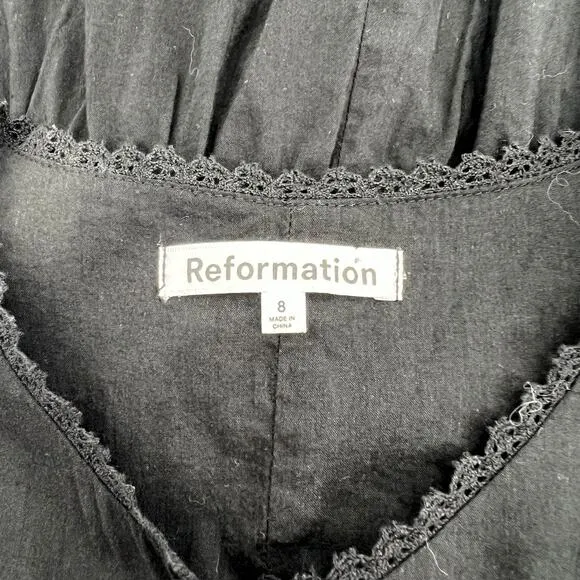 Reformation Black Rishi Dress Size 8