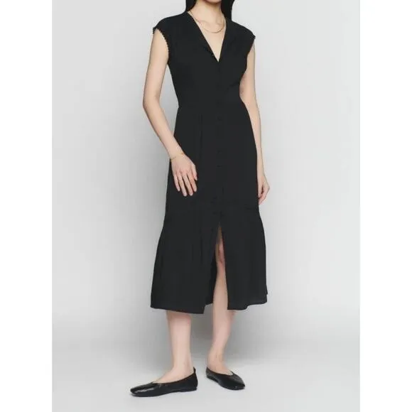 Reformation Black Rishi Dress Size 8