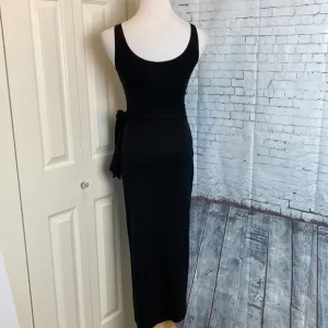 Reformation Kaila Sleeveless Faux Wrap Midi Dress Black XS or Small Quiet Luxury