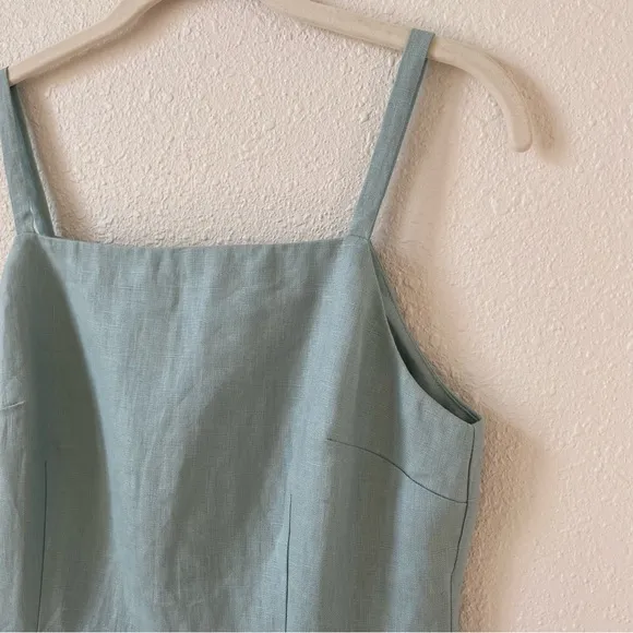 Reformation Phillipa Linen Dress Aquamarine Size 6 Coastal Luxury Vacation