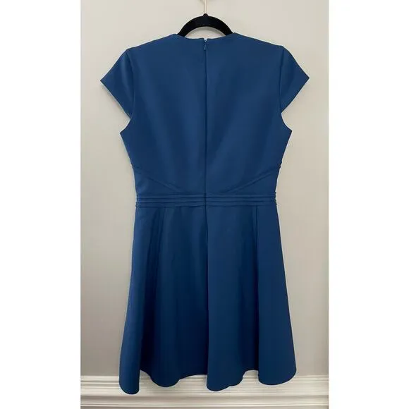 Reiss Classic Elegant Minimalist Navy Alsace Raw Edge Embellished Mini Dress 8