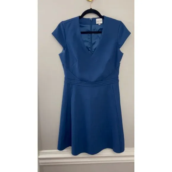 Reiss Classic Elegant Minimalist Navy Alsace Raw Edge Embellished Mini Dress 8