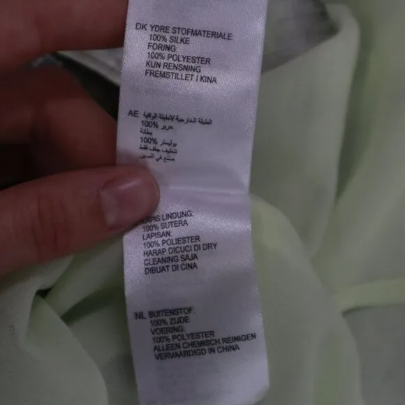 Reiss Silk Dress Womens XS Green Quiet Luxury Classic Sophisticated Office Wear