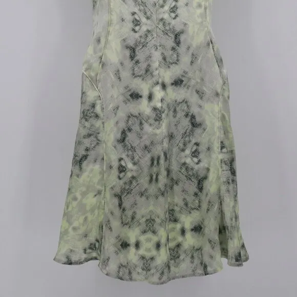 Reiss Silk Dress Womens XS Green Quiet Luxury Classic Sophisticated Office Wear