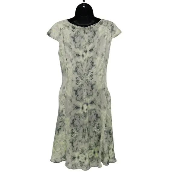 Reiss Silk Dress Womens XS Green Quiet Luxury Classic Sophisticated Office Wear