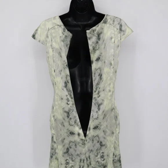 Reiss Silk Dress Womens XS Green Quiet Luxury Classic Sophisticated Office Wear