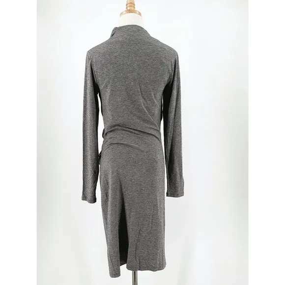 Reiss Womens Long Sleeve Mini Ruched BodyCon Dress Medium Wool Blend Minimalist