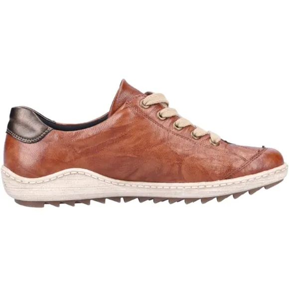 Remonte Brown and Black Sneakers with Zipper Detail