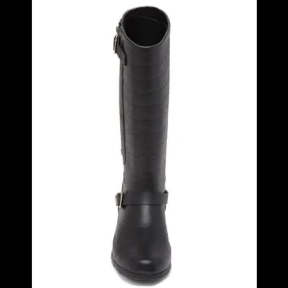 Report Black Halvor Snake Print Rain Boots
