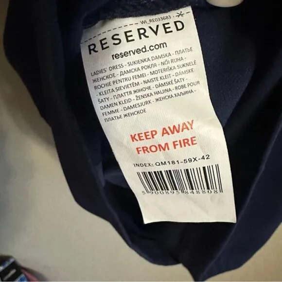 Reserved Navy Paige V Neck Dress Minimalist, lagenlook Size 12