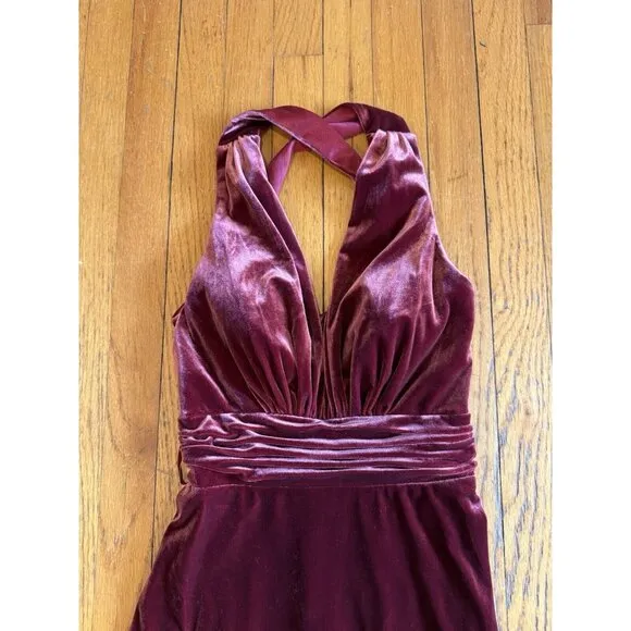 Revelry Dylan Convertible Velvet Dress Burgundy Size 2, luxury, event, wedding