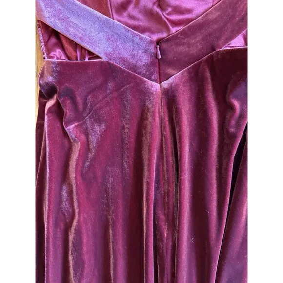 Revelry Dylan Convertible Velvet Dress Burgundy Size 2, luxury, event, wedding