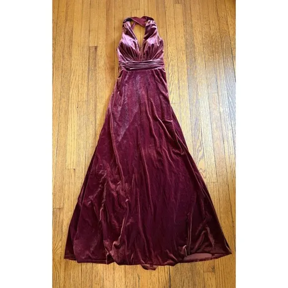 Revelry Dylan Convertible Velvet Dress Burgundy Size 2, luxury, event, wedding