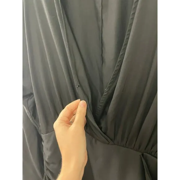 Revolve L'Academie Lorriana Tie Waist Sexy Minimalist Dramatic Black Dress L