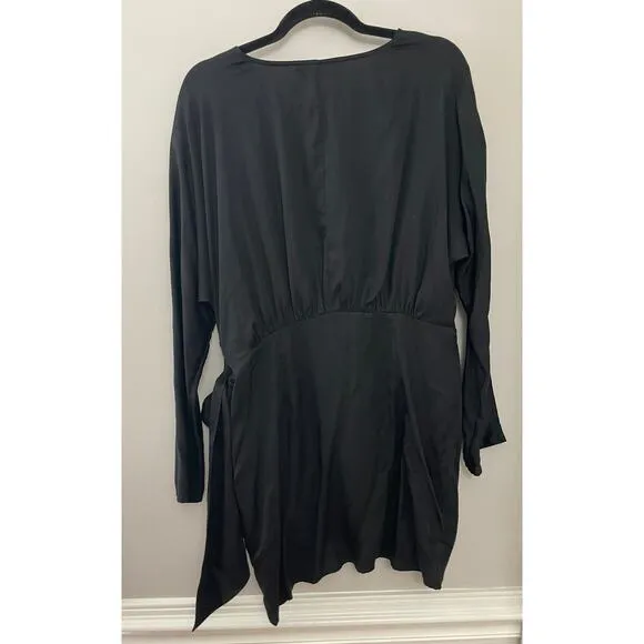 Revolve L'Academie Lorriana Tie Waist Sexy Minimalist Dramatic Black Dress L