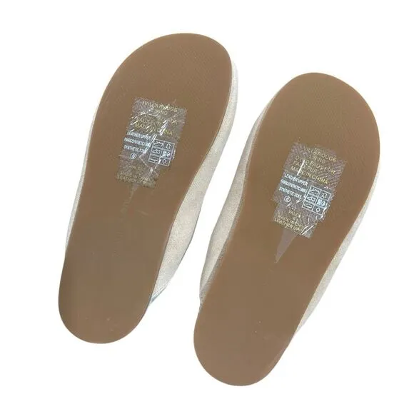 Revolve Villa Rouge Valdez Suede Leather Slippers in Nude