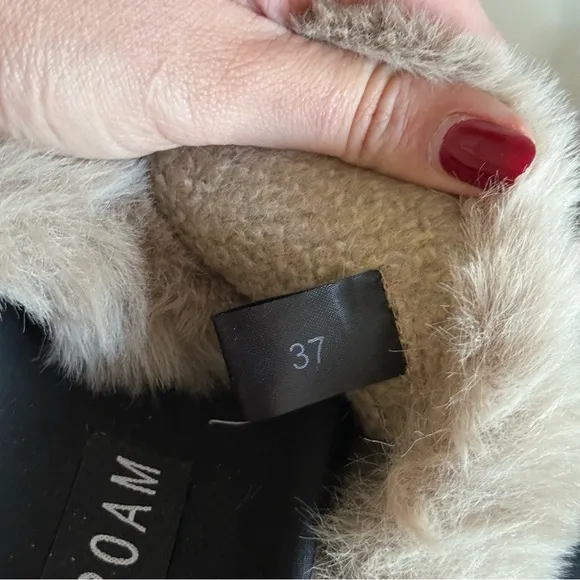 ROAM Cloud Slippers Nude Faux Fur Sandal Size 7