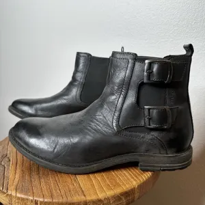 Roan by Bed Stu Mens Boots Cynan Dark Grey Distressed Leather Buckle Chelsea 11