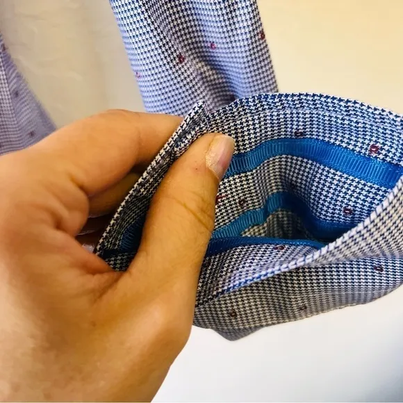 Robert Graham Luxury Blue Dress Shirt L Tailored Fit