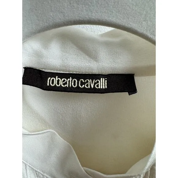 Roberto Cavalli Italian Silk Luxury Designer Maximalist Ruffle 2013 Resort Dress