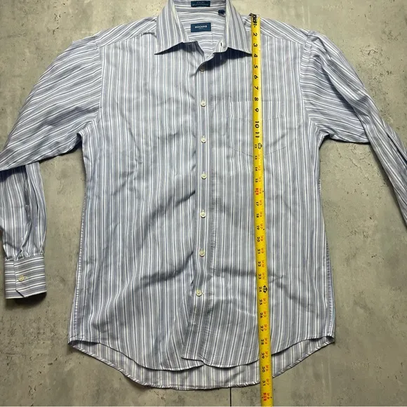 Rochas Paris Shirt Mens Small 15.5-34/35 Button Up Dress Fit Luxury Shirt Stripe