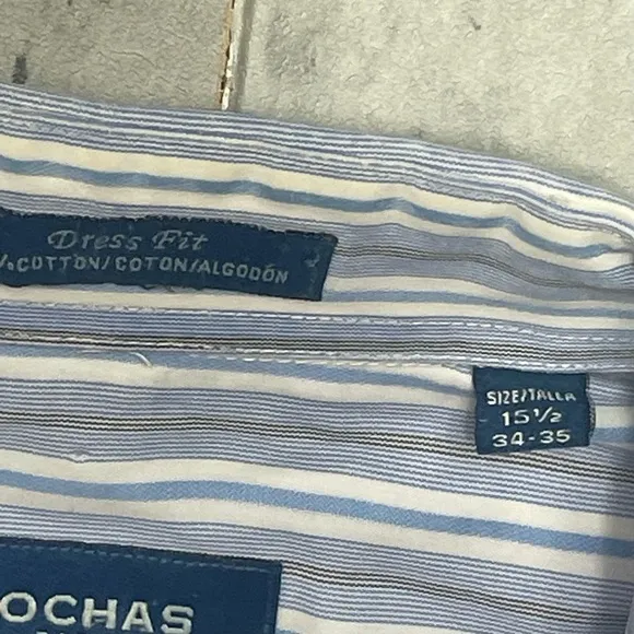 Rochas Paris Shirt Mens Small 15.5-34/35 Button Up Dress Fit Luxury Shirt Stripe