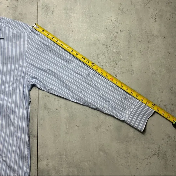 Rochas Paris Shirt Mens Small 15.5-34/35 Button Up Dress Fit Luxury Shirt Stripe