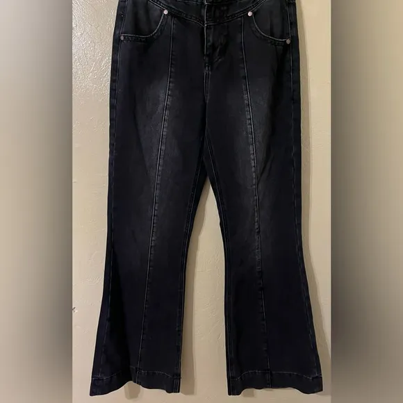 Rock &amp; Roll Denim Ladies Black High Rise Trouser Jeans RRWD5HRZQL