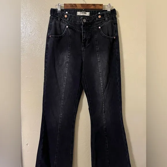 Rock &amp; Roll Denim Ladies Black High Rise Trouser Jeans RRWD5HRZQL