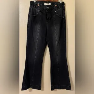 Rock &amp; Roll Denim Ladies Black High Rise Trouser Jeans RRWD5HRZQL