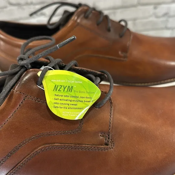 Rockport “Garett” Chestnut Brown Leather Round-Toe Dress Oxfords Mens 15M🤎NWOT