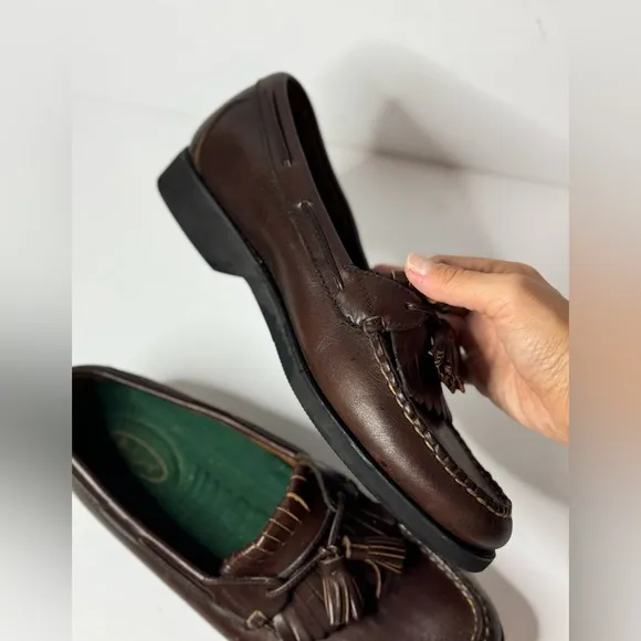 Rockport Men's Brown Leather Shoes with Fringes M4044 Low Heel