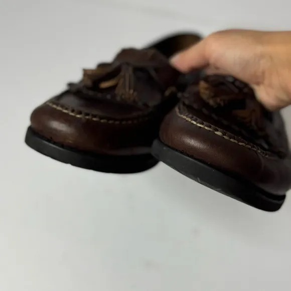 Rockport Men's Brown Leather Shoes with Fringes M4044 Low Heel