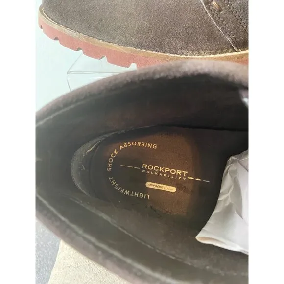 Rockport Mens Brown Suede Chukka Boots Lightweight Shock-Absorbing Sole Size 11