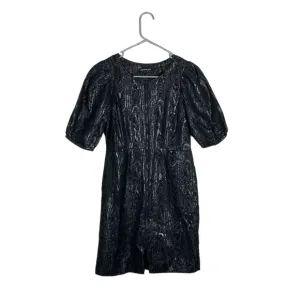 Rodebjer black shiny puff sleeve dress size small luxury