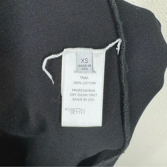 Rosetta Getty Black Cotton T Shirt Wrap Dress Minimalist Contemporary Size XS