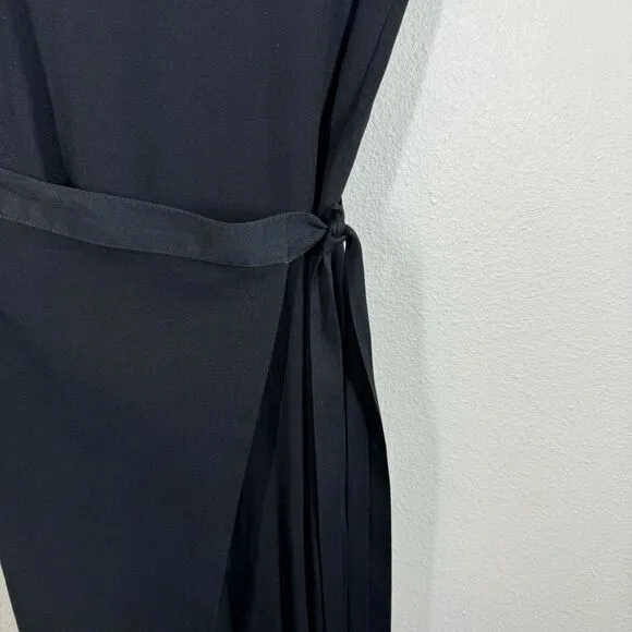 Rosetta Getty Black Cotton T Shirt Wrap Dress Minimalist Contemporary Size XS