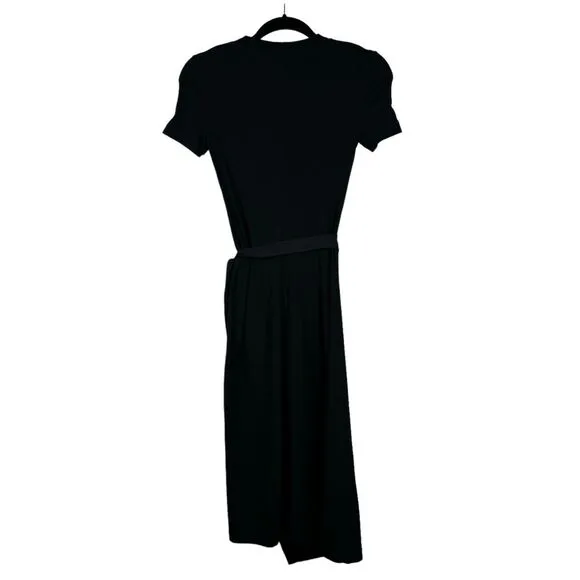 Rosetta Getty Black Cotton T Shirt Wrap Dress Minimalist Contemporary Size XS