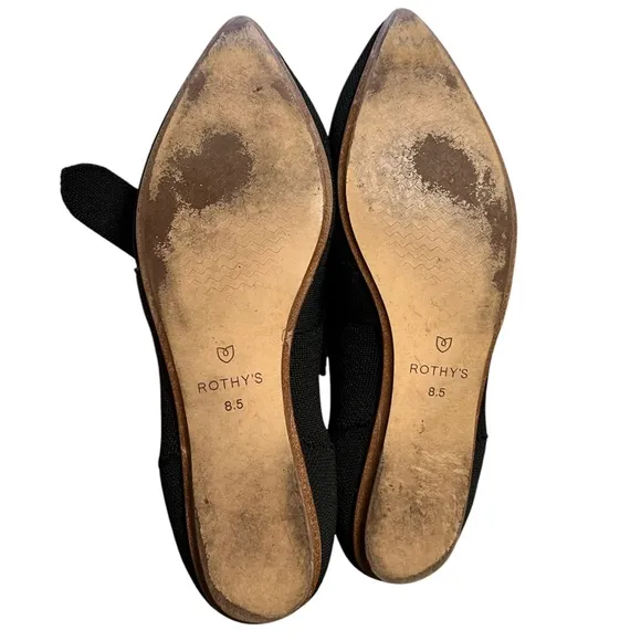 Rothys Mary Jane Pointed Tie Flats Size 8.5