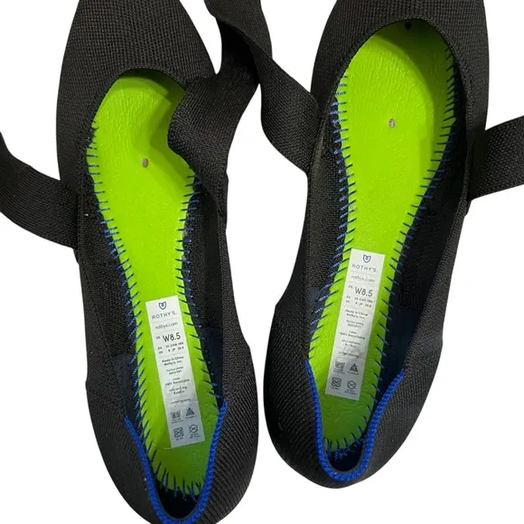Rothys Mary Jane Pointed Tie Flats Size 8.5