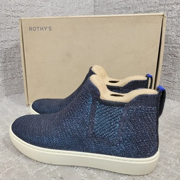 Rothy's The Chelsea Women's Size US 5 Metallic Lattice Stich Ankle Boots.
