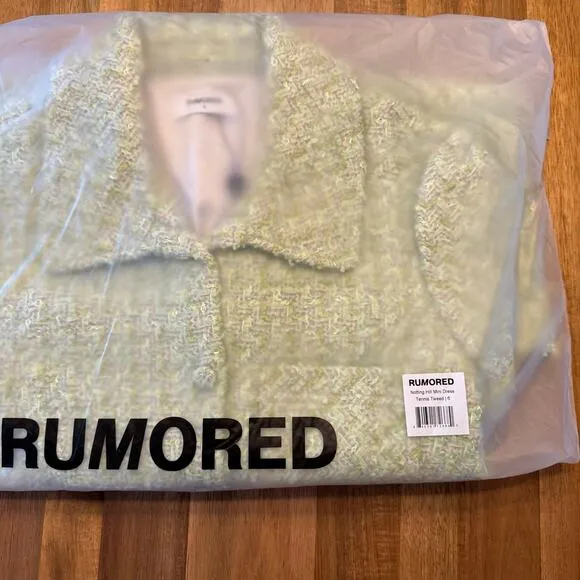 Rumored Notting Hill Mini Dress Chic Minimalist Modern Sz 6 Green Tennis Tweed