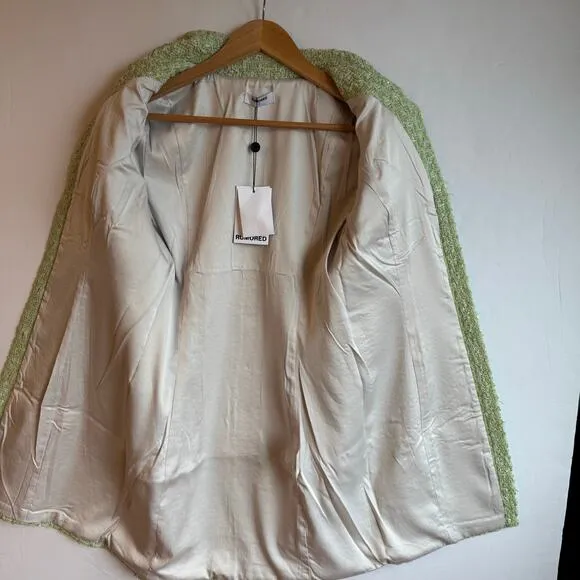 Rumored Notting Hill Mini Dress Chic Minimalist Modern Sz 6 Green Tennis Tweed