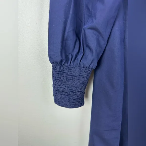 Rungolee Navy Blue Denmark Pockets Minimalist Midi Dress Women’s Sz M